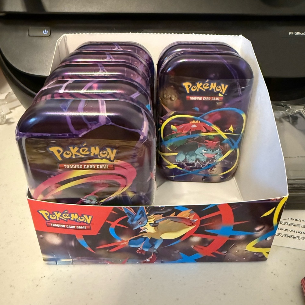Pokemon Collectible Card Tins Mega Evolutions Sealed.